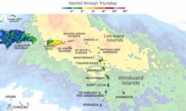 Rainfall totals expected from Monday through Thursday.