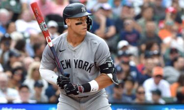 Aaron Judge bats during the MLB Players' Weekend game against the Detroit Tigers on August 17.