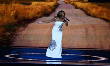 Mickey Guyton performs at the DNC in Chicago