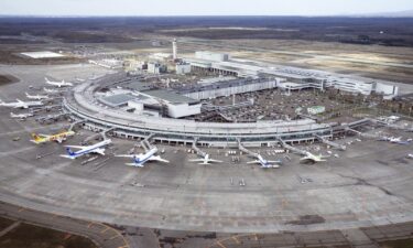 An aerial shot of New Chitose Airport in Hokkaido