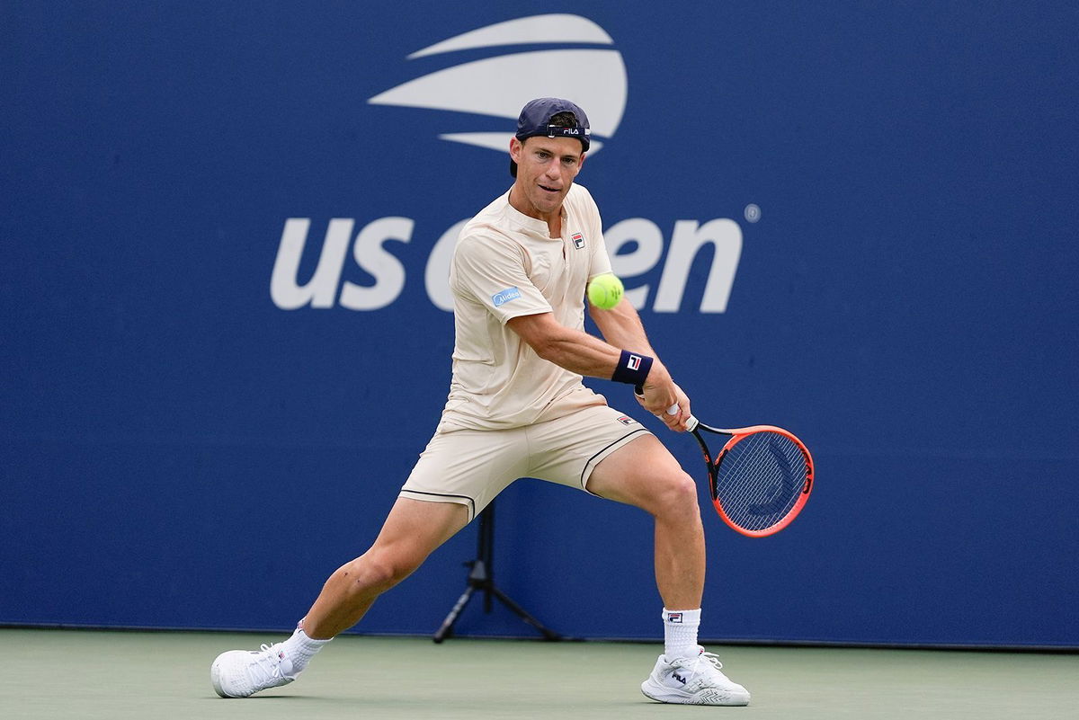 <i>Julia Nikhinson/AP via CNN Newsource</i><br/>Diego Schwartzman played in his final US Open on Monday.