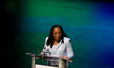 Supreme Court Associate Justice Ketanji Brown Jackson speaks during street renaming ceremony for her in Miami-Dade County in March 2023 in Cutler Bay