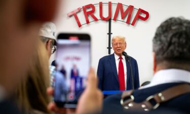 Former President Donald Trump speaks at Trump Force 47 campaign headquarters on August 26 in Roseville