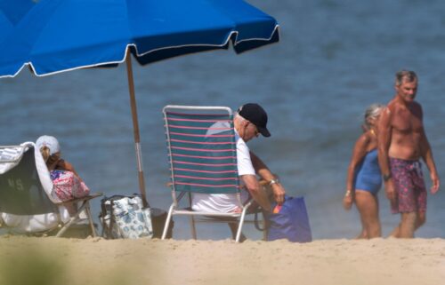 President Joe Biden and first lady Jill Biden lounge on the beach in Rehoboth Beach