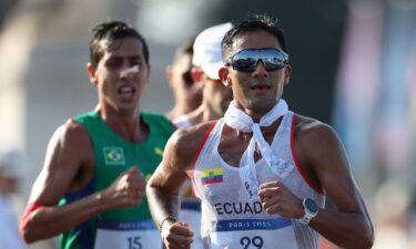 Ecuador's Brian Pintado walks to Olympic victory