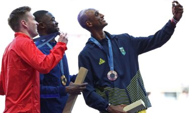 Medalists on the podium.