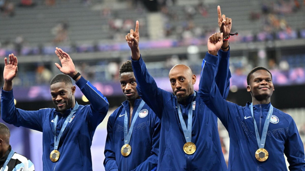 Team USA men's 4x400m relay team receives gold at 2024 Paris Olympic Games