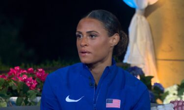 Sydney McLaughlin-Levrone being interviewed