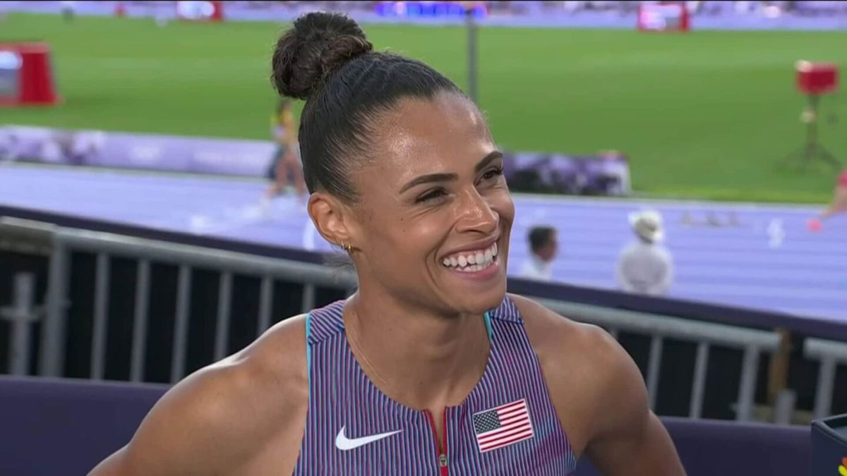 Sydney McLaughlin-Levrone being interviewed