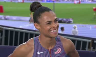 Sydney McLaughlin-Levrone being interviewed