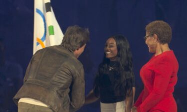 Simone Biles and Karen Bass