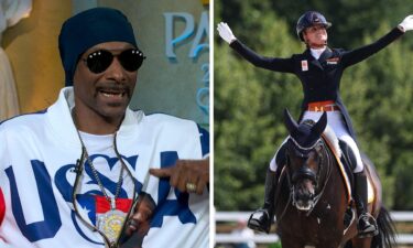 Splitscreen Snoop Dogg and dressage rider