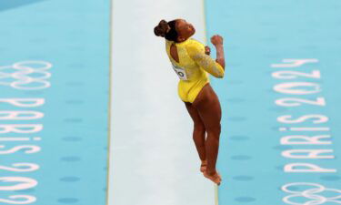 Rebeca Andrade performs a cheng vault