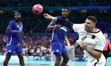 Germany player takes a shot in handball