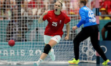 Denmark player celebrates after scoring