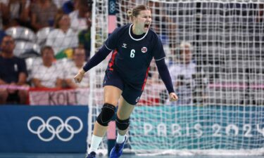 Norway player celebrates after scoring a goal