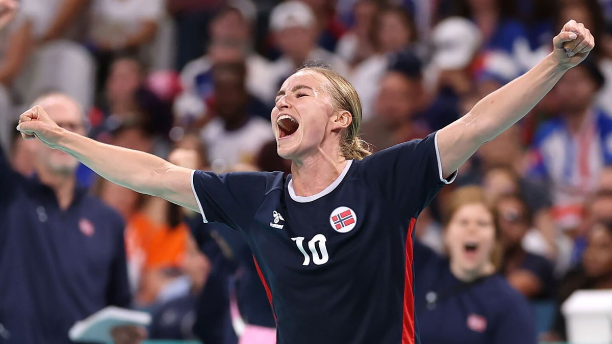 Norway player celebrates after winning a match