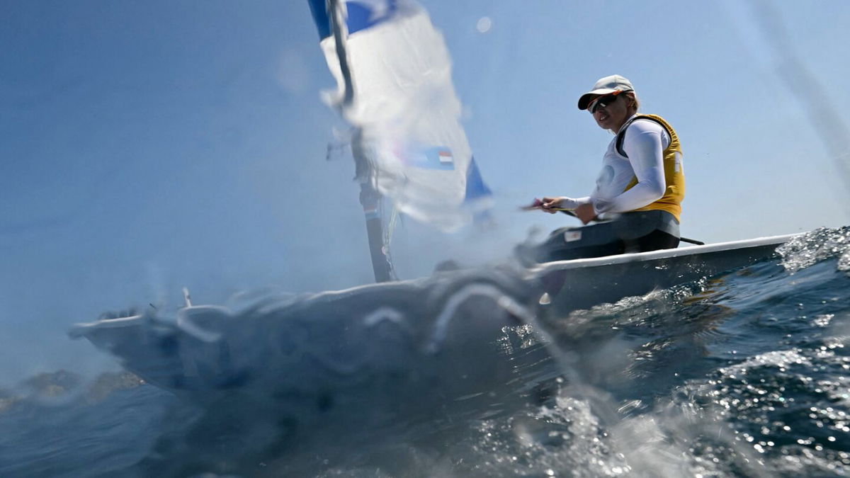 Sailor in dinghy