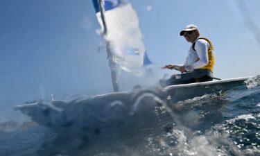 Sailor in dinghy