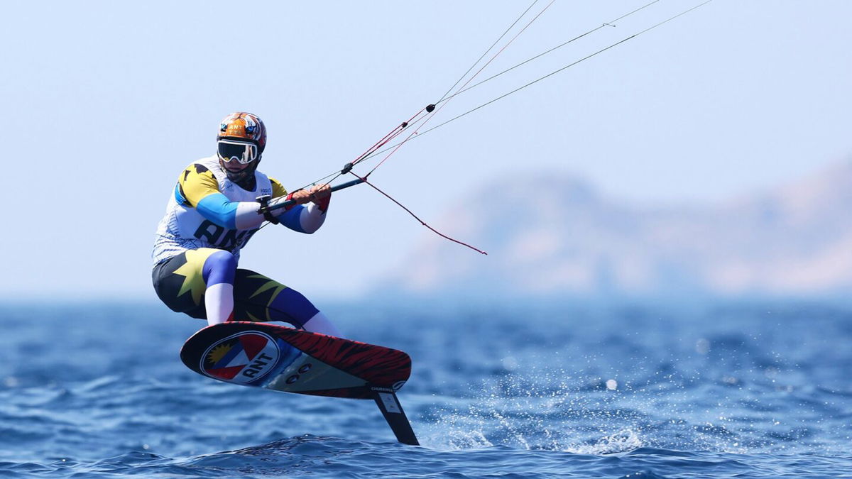 Kiteboarder on the water