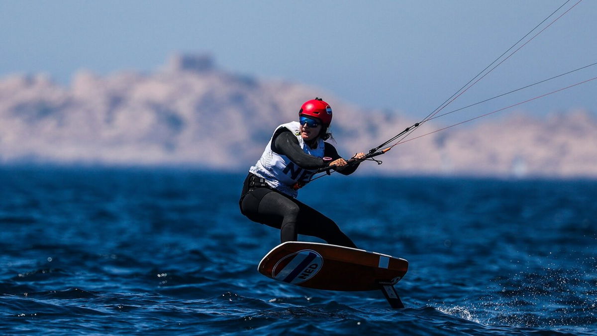 Kiteboarder on the water