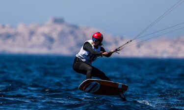 Kiteboarder on the water