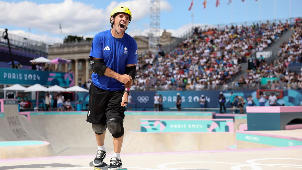 Andy Macdonald celebrates