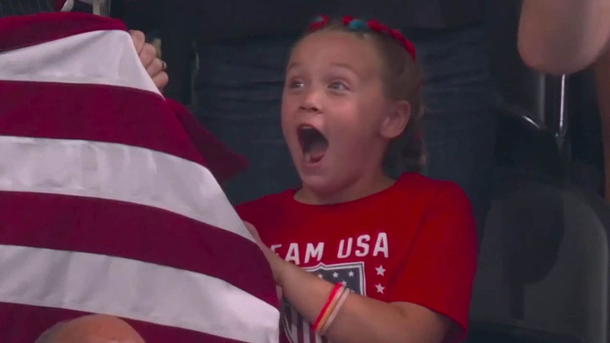 Young USA swim fan goes wild over Katie Ledecky