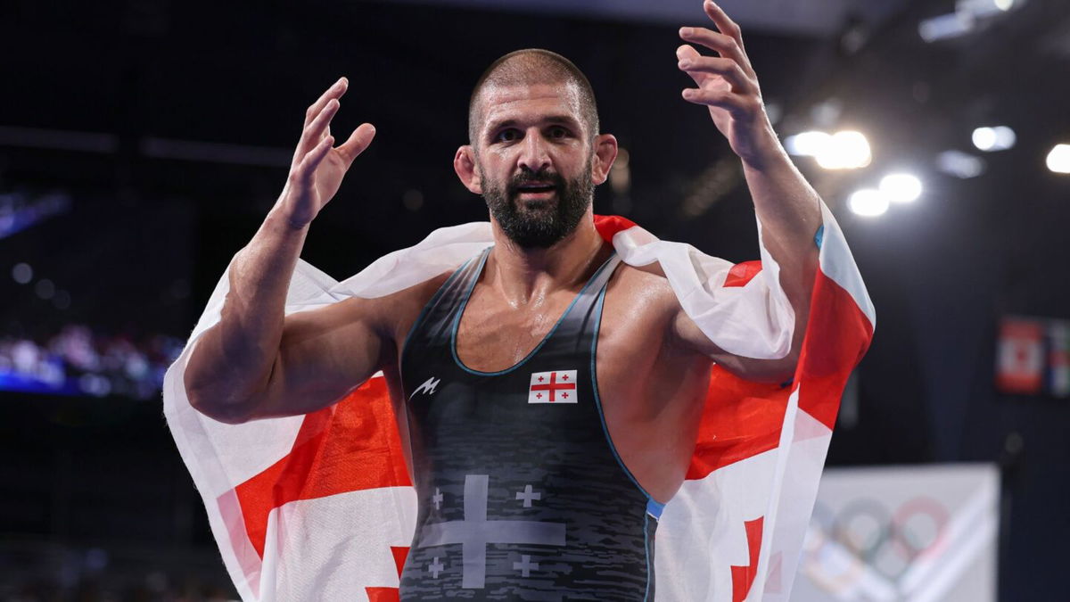 Georgia's Geno Petriashvili after winning Olympic 125kg gold