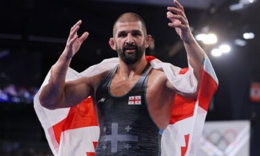 Georgia's Geno Petriashvili after winning Olympic 125kg gold