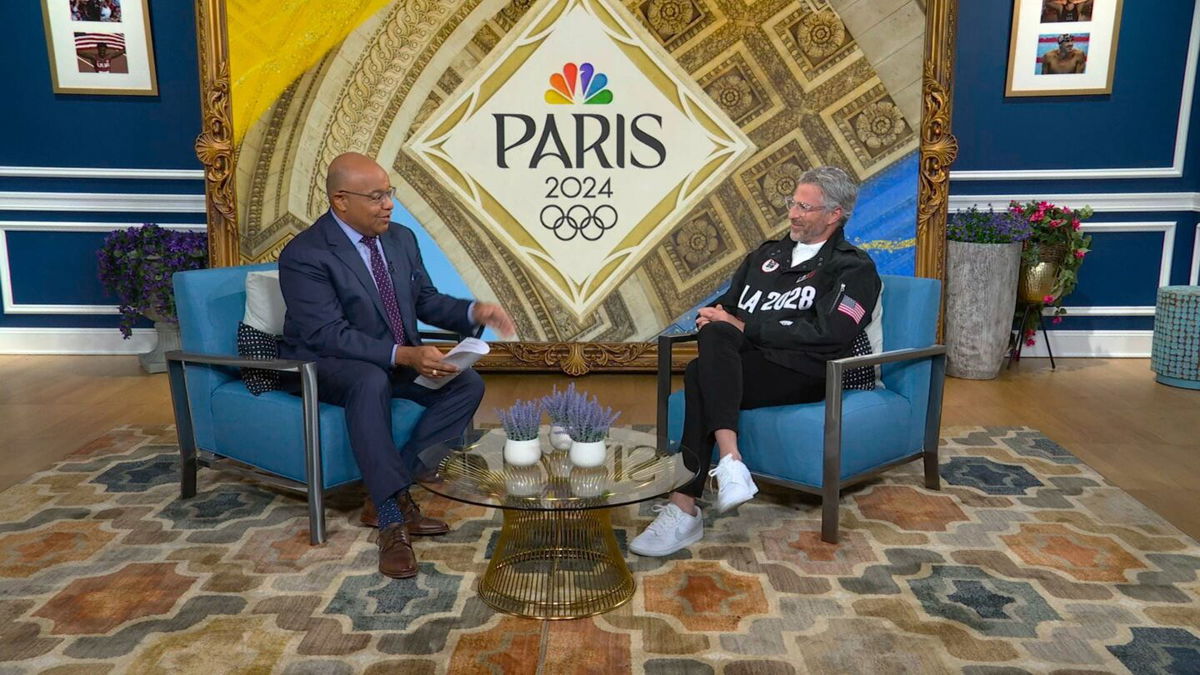 Mike Tirico and Casey Wasserman at 2024 Paris Olympic Games