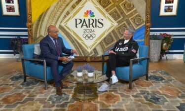 Mike Tirico and Casey Wasserman at 2024 Paris Olympic Games