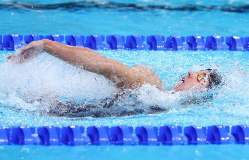 Regan Smith of the United States competes in the women's 200m backstroke final on day seven of the Paris Olympics at La Defense Arena on August 02