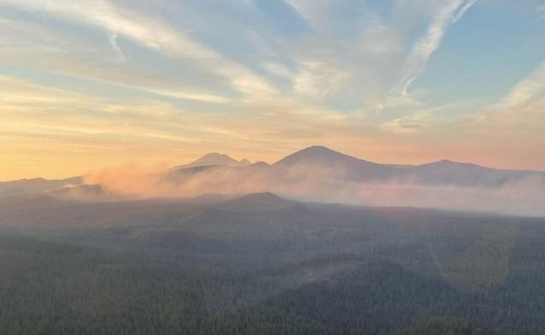 Bachelor Complex fires as viewed from the air on Tuesday evening, Sept. 24