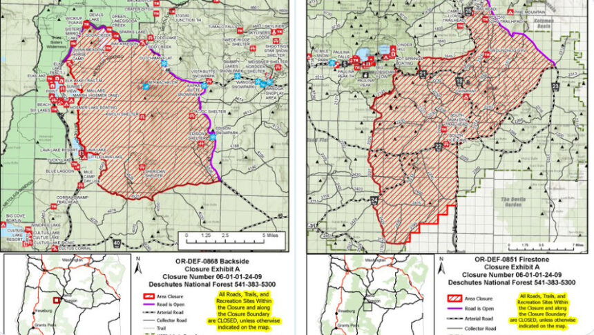 Emergency area closures for the Backside, Firestone fires.