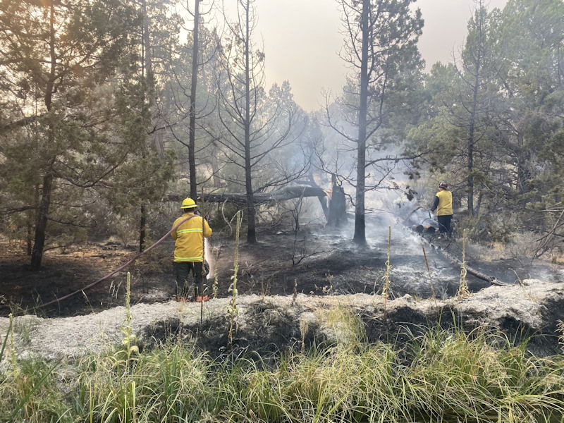 Bend, Alfalfa fire crews stopped a small brush fire east of Bend Tuesday afternoon