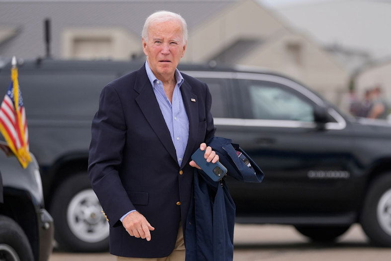 President Joe Biden arrives at Dover Air Force Base, in Dover, Del., on September 29, before boarding Air Force One to return to Washington.