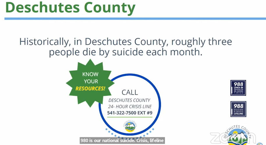 Slide from presentation Wednesday to Deschutes County commissioners