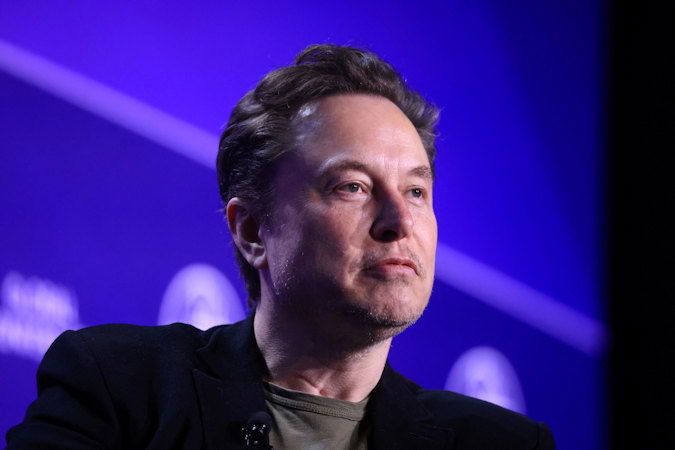 Elon Musk, Chief Executive Officer of SpaceX and Tesla and owner of X looks on during the Milken Conference 2024 Global Conference Sessions at The Beverly Hilton in Beverly Hills, California on May 6.