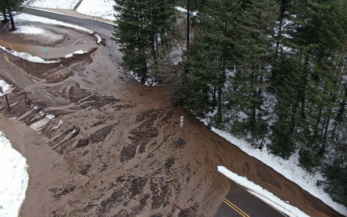 Historic Columbia River Highway 30 was closed in early January 2022 due to landslides in the area.