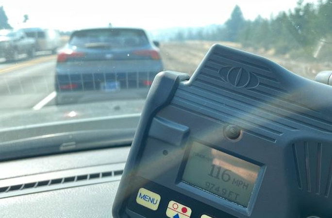 Radar clocked Highway 97 speeder at 116 miles an hour Friday north of Terrebonne.