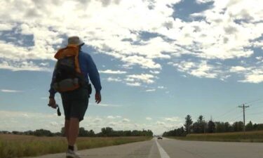 Jeff Miller started walking from Minnesota with plans to hike all the way to Missouri.