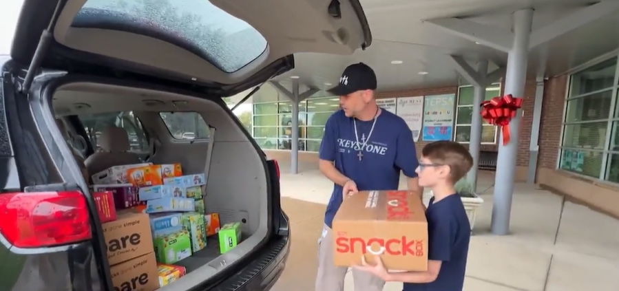 <i>KTVT via CNN Newsource</i><br/>Matt Barker provides thousands of snacks for students in four different Northwest ISD schools