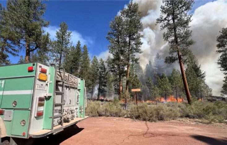 Forest Service advised smoke may be visible as crews burn unburned fuels to shore up containment lines.