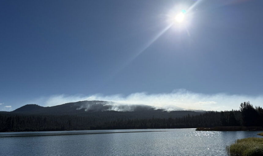 Little Lava Fire from Lava Lake Campground 9-29