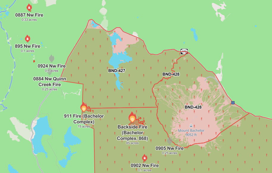 Fires near Mt. Bachelor resort have caused a pause in fall operations.