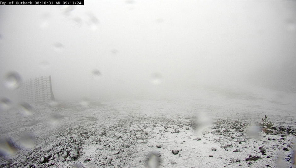 For the second time this late summer/early fall, snow again thinly coated the slopes of Mt. Bachelor Wednesday morning - for now.