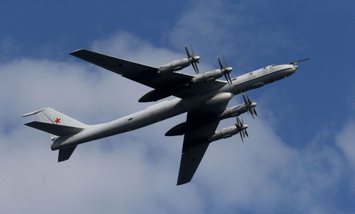 Russian Tupolev TU-142 is seen during the Navy Day Military parade on July 27, 2014 in Severomorsk, Russia.