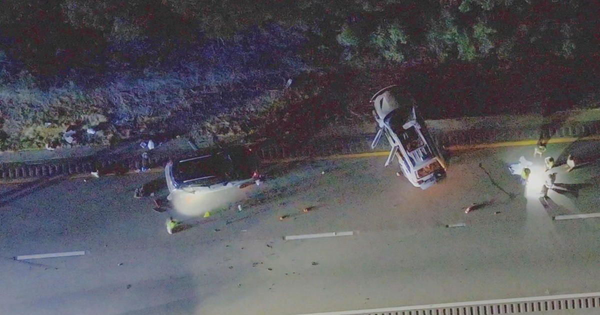 <i>WBZ via CNN Newsource</i><br/>Police are investigating a suspected street racing car crash on Route 3 South in Plymouth that killed a woman on August 30.