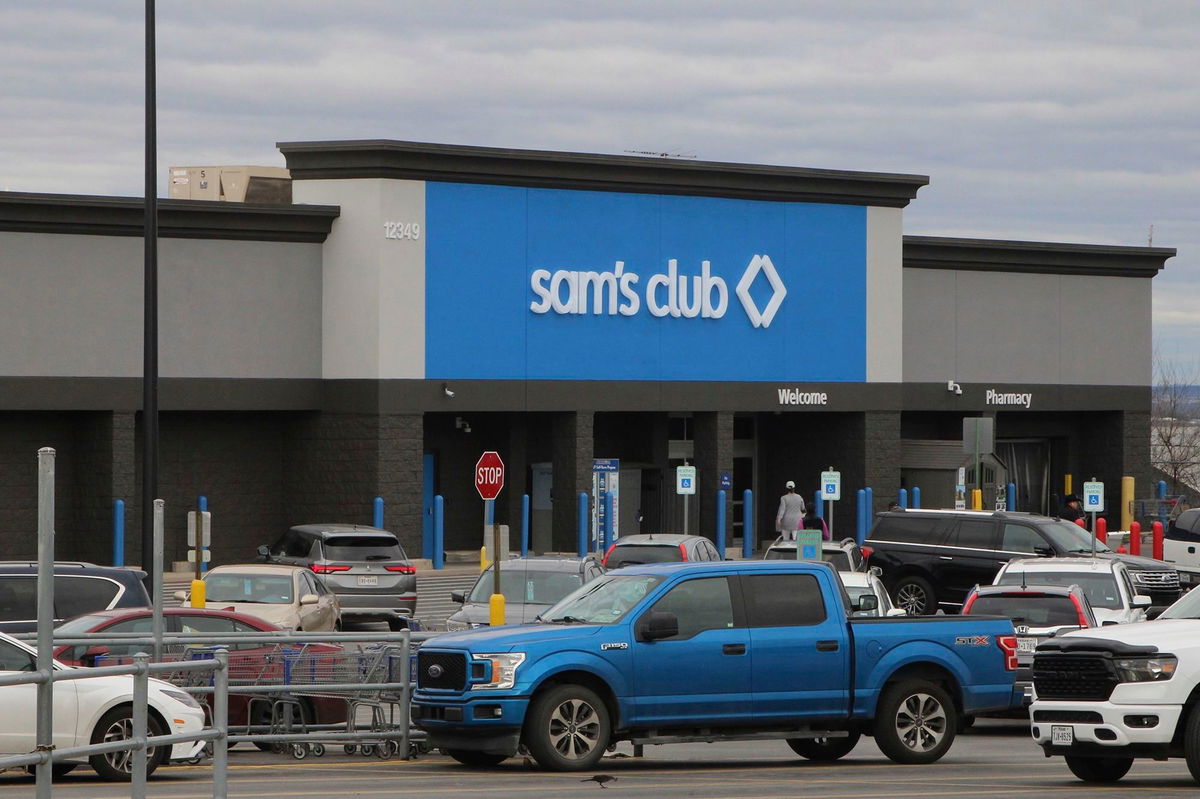 <i>Carlos Kosienski/Sipa USA/AP via CNN Newsource</i><br/>Exterior view and signage of a Sam's Club location in San Antonio